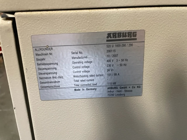 Arburg 520 U Allrounder 1600/290/290 2K